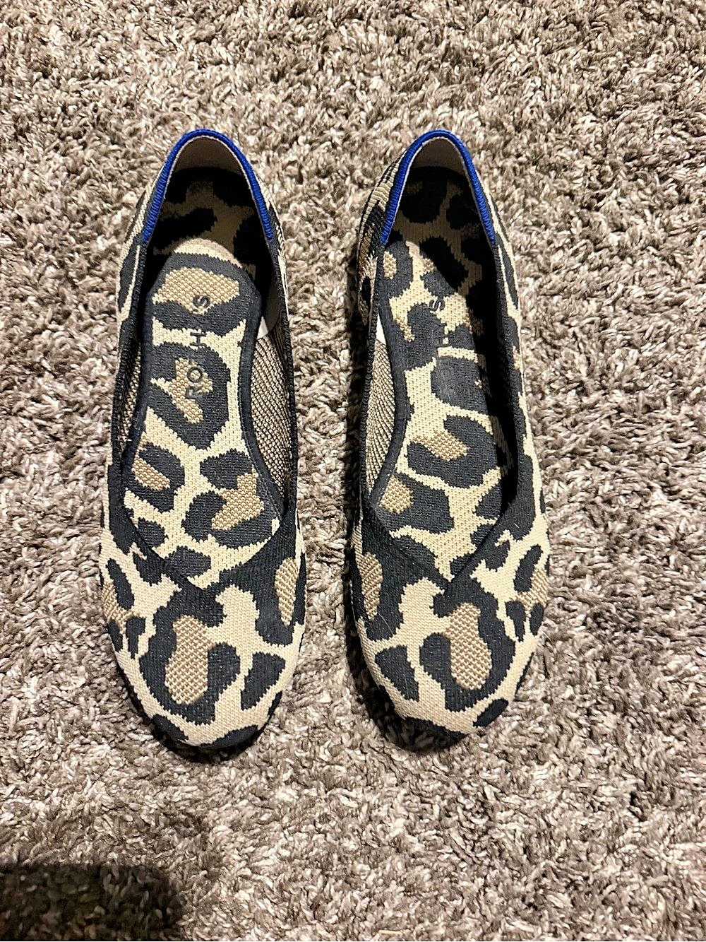 Rothy's The Flat leopard Animal Print Flats Black & Tan US 8